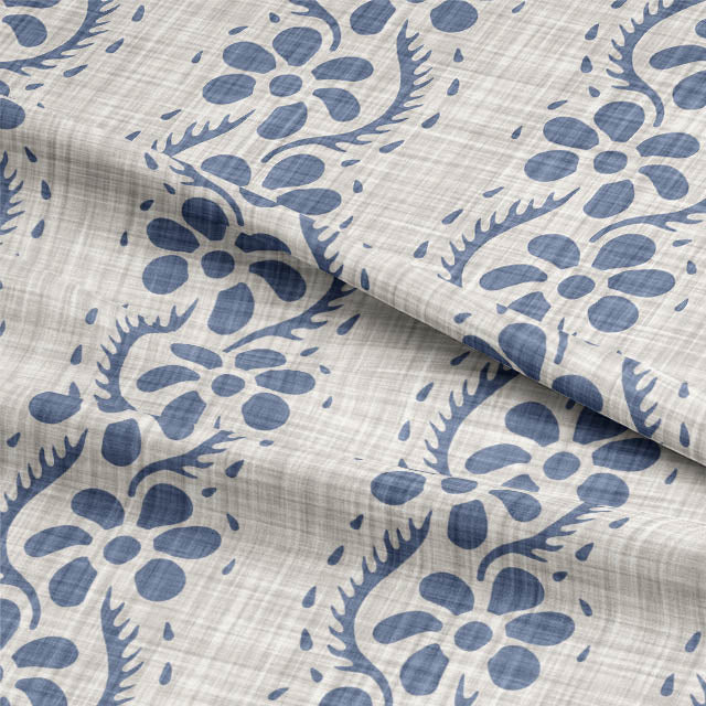 Neot Cotton Curtain Fabric - Blue