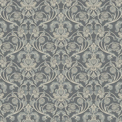 Nouveau Cotton Curtain Fabric in Steel Grey, perfect for modern interiors