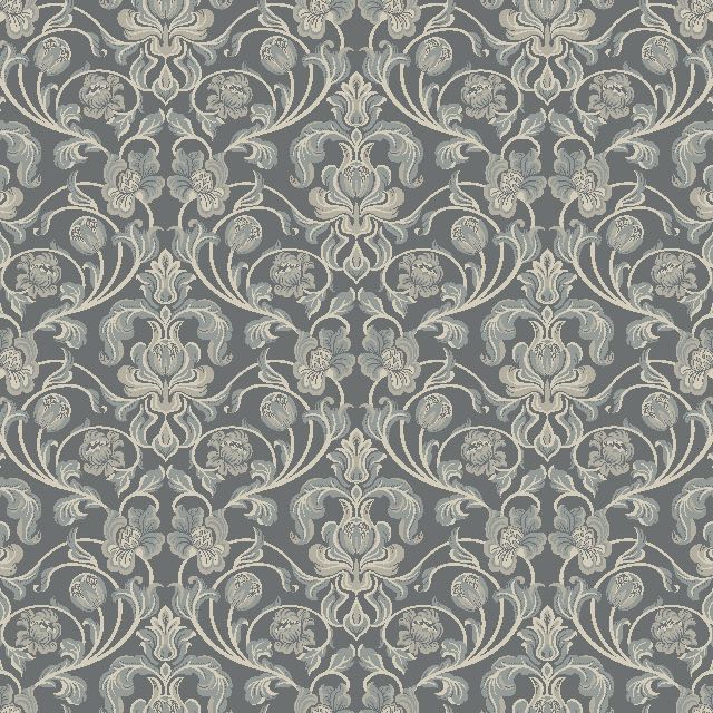 Nouveau Cotton Curtain Fabric in Steel Grey, perfect for modern interiors