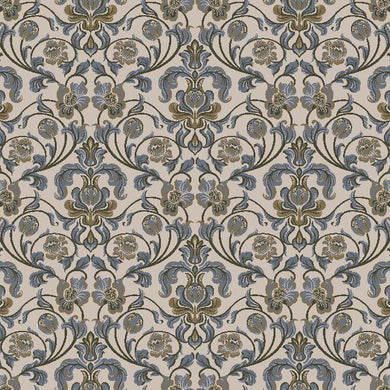 Close-up of luxurious Nouveau Cotton Curtain Fabric in Stone color, perfect for elegant home decor 