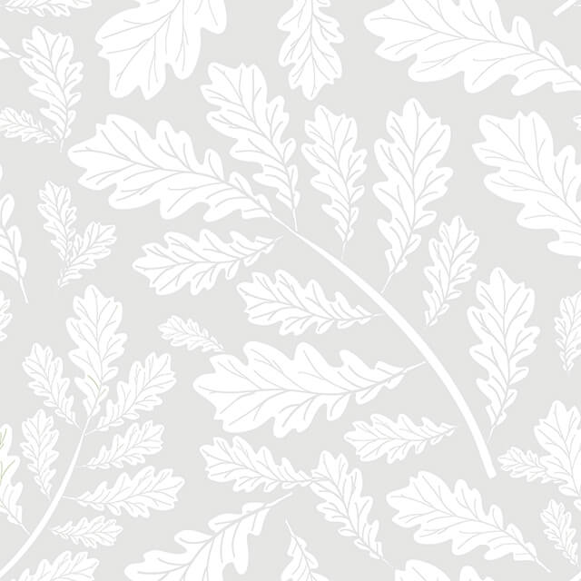 Oak Leaf Cotton Curtain Fabric - Dove Grey