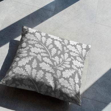 High-quality Pewter Oak Leaf Cotton Curtain Fabric, perfect for any window