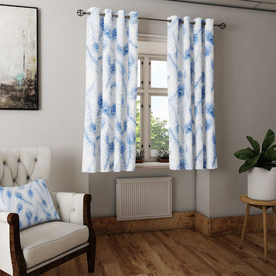 Elegant and eye-catching curtain fabric featuring intricate peacock feather design