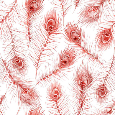Pfauenfeder-Baumwollstoffprobe – Rot