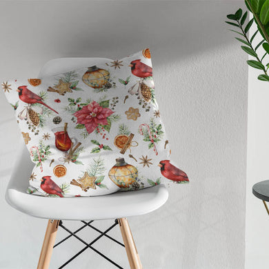Poinsettia Cotton Curtain Fabric - Multi