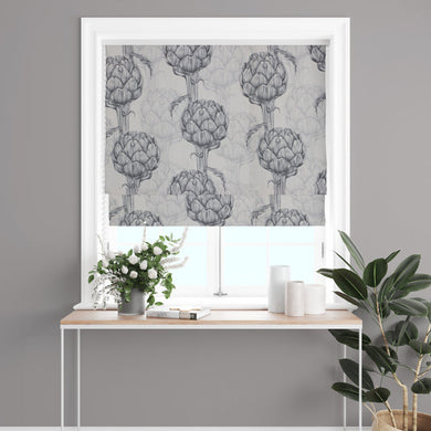 Protea Linen Curtain Fabric - Charcoal