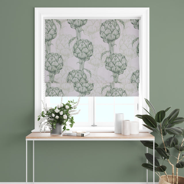 Elegant and durable Green Protea Linen Curtain Fabric for your home