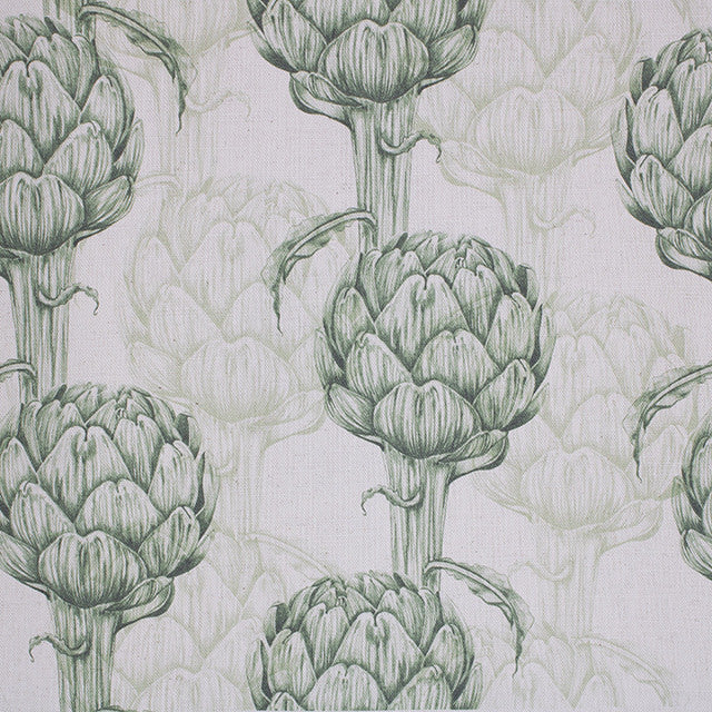Protea Linen Curtain Fabric in Green, a soft and luxurious choice