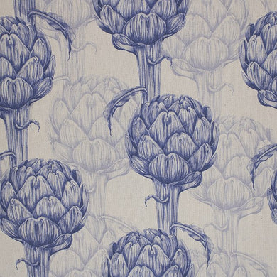 Protea Linen Curtain Fabric - Navy