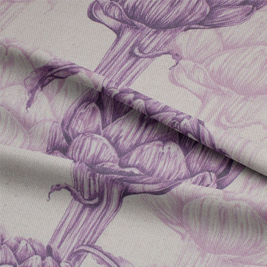 Protea Linen Curtain Fabric - Purple