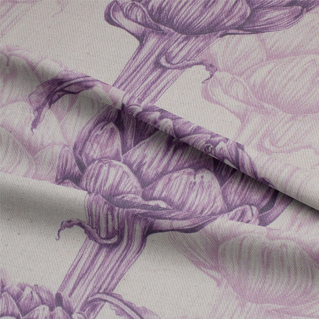 Luxurious and Durable Linen Curtain Fabric in Rich Purple Color