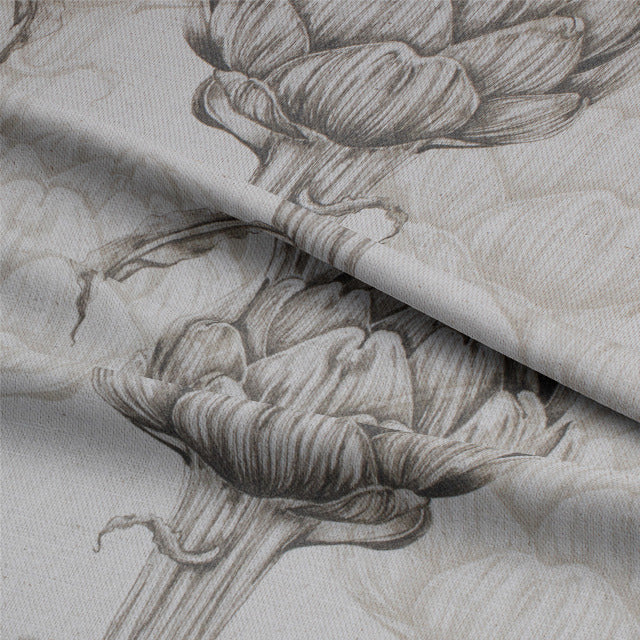 Protea Linen Curtain Fabric - Sepia