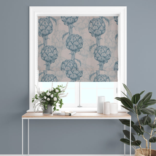 Teal Protea Linen Curtain Fabric, a versatile and durable material for adding a touch of class to your home interior