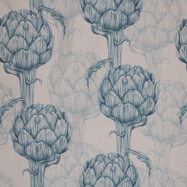 Protea Linen Curtain Fabric in Teal color, perfect for adding elegance and style to any room decor