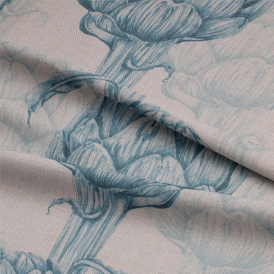 High-quality linen fabric with a beautiful teal shade, ideal for creating luxurious and sophisticated curtains