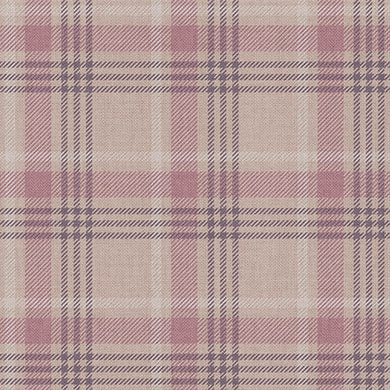 Échantillon de tissu en lin à carreaux Rannock - Rose