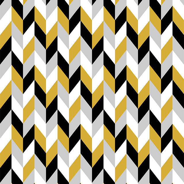 Retro Chevrons Cotton Curtain Fabric - Ochre