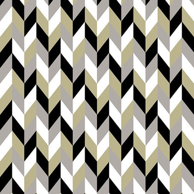 Retro Chevrons Cotton Curtain Fabric - Willow
