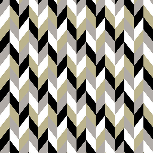 Retro Chevrons Cotton Curtain Fabric - Willow