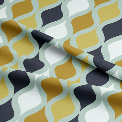 Retro Ottoman Cotton Curtain Fabric - Ochre