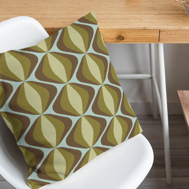 Retro Vibe Cotton Curtain Fabric - Khaki