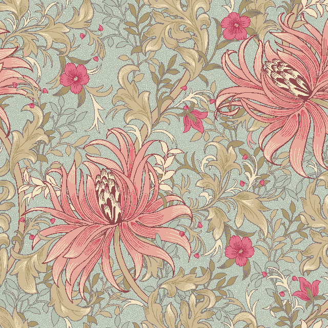 Reuben Linen Curtain Fabric - Chintz