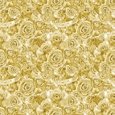 Roses Bouquet Cotton Curtain Fabric - Olive in a beautiful olive green color with realistic rose print