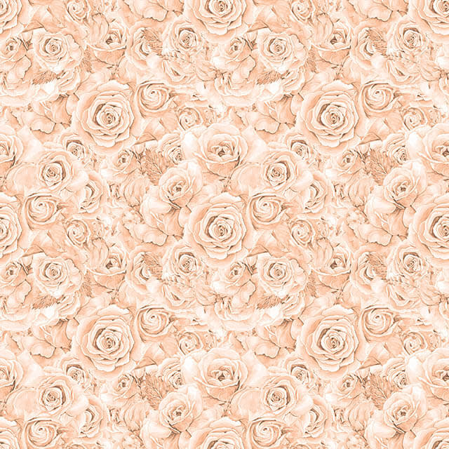 Roses Bouquet Cotton Curtain Fabric - Rose Gold