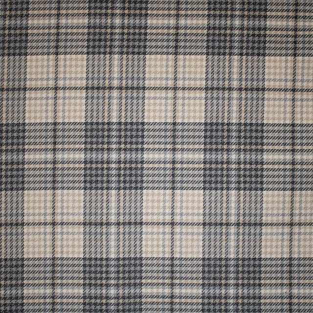 Sandringham Plaid Upholstery Fabric - Smoke Grey