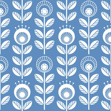 Scandi Cotton Fabric Sample - Blue