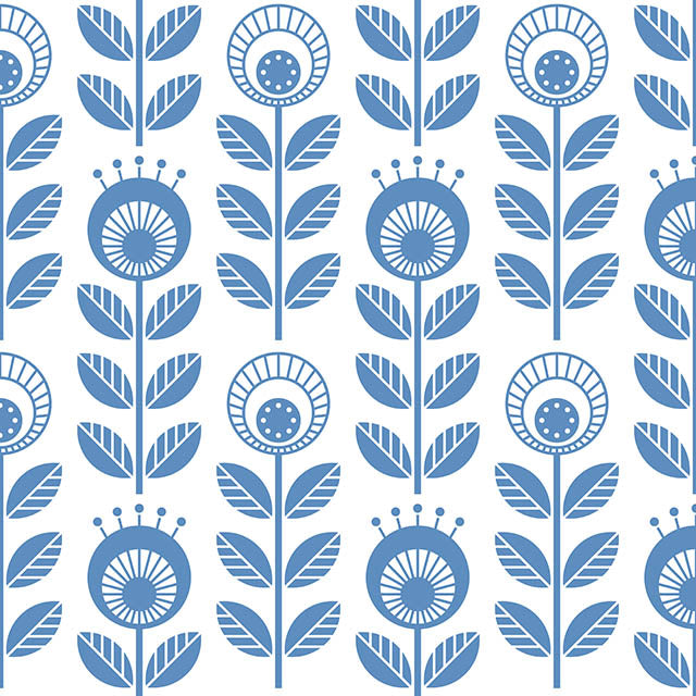 Scandi Cotton Curtain Fabric in Cornflower Blue, suitable for home decor