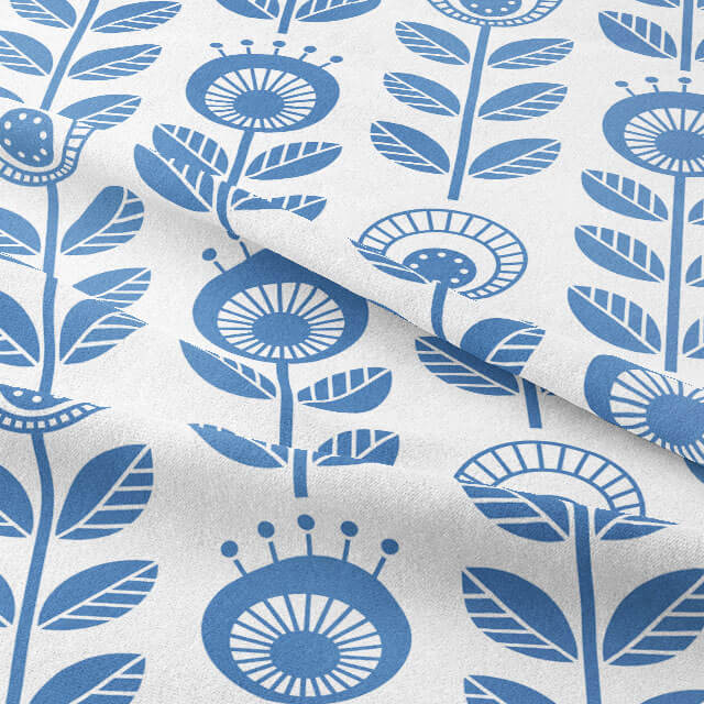 High-quality cotton fabric with a beautiful cornflower blue color for curtains
