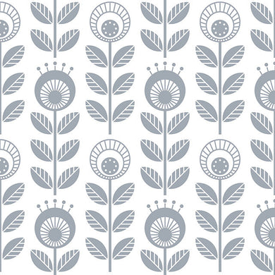 Scandi Cotton Fabric Sample - Silver