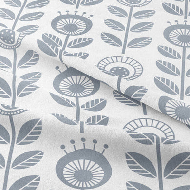 Scandi Cotton Curtain Fabric - Silver