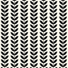 Repeating black stem motif on off-white linen blend base