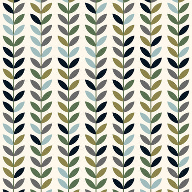 Scandi Stem Cotton Fabric Sample - Bracken