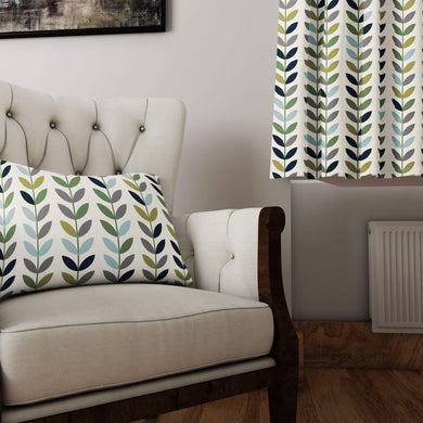 Scandi Stem Cotton Curtain Fabric - Bracken