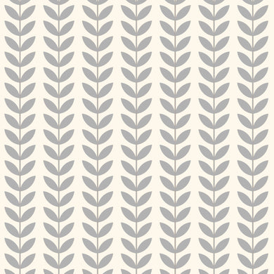 Scandi Stem Cotton Fabric Sample - Grey