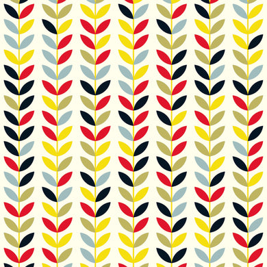 Scandi Stem Cotton Curtain Fabric - Multi