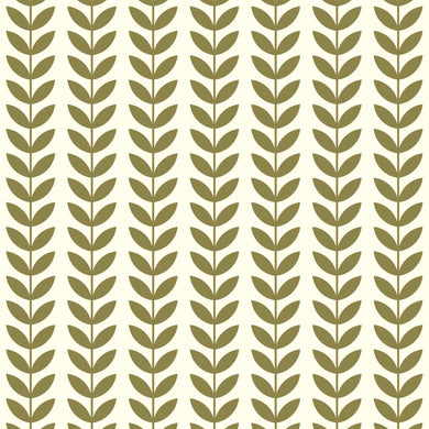 Scandi Stem Cotton Fabric Sample - Olive