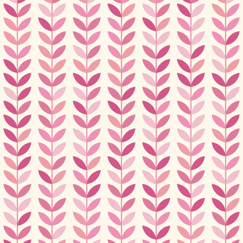 Scandi Stem Cotton Curtain Fabric in Pink, perfect for modern interiors