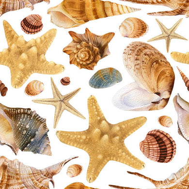 Shells Cotton Fabric Sample - Sand