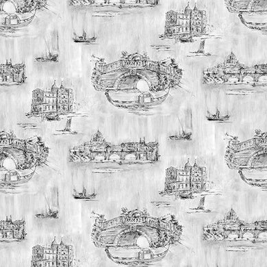 Siene Toile Cotton Curtain Fabric - Charcoal