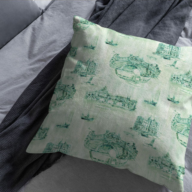  Luxurious green Siene Toile Cotton Curtain Fabric adds a touch of sophistication