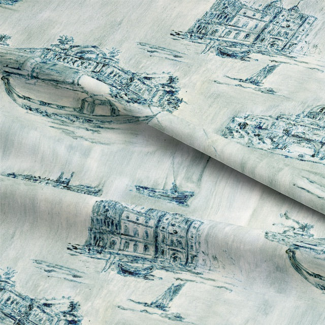 Siene Toile Cotton Curtain Fabric - Opal, a luxurious and elegant fabric for window treatments