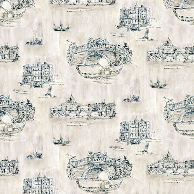 Siene Toile Cotton Curtain Fabric - Parchment