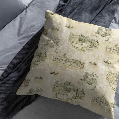 Siene Toile Cotton Curtain Fabric - Sepia