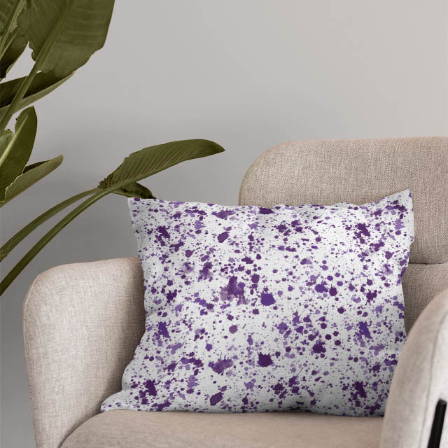 Splash Cotton Curtain Fabric - Purple