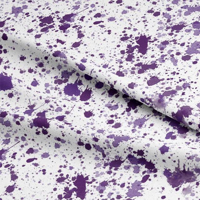 Splash Cotton Curtain Fabric - Purple