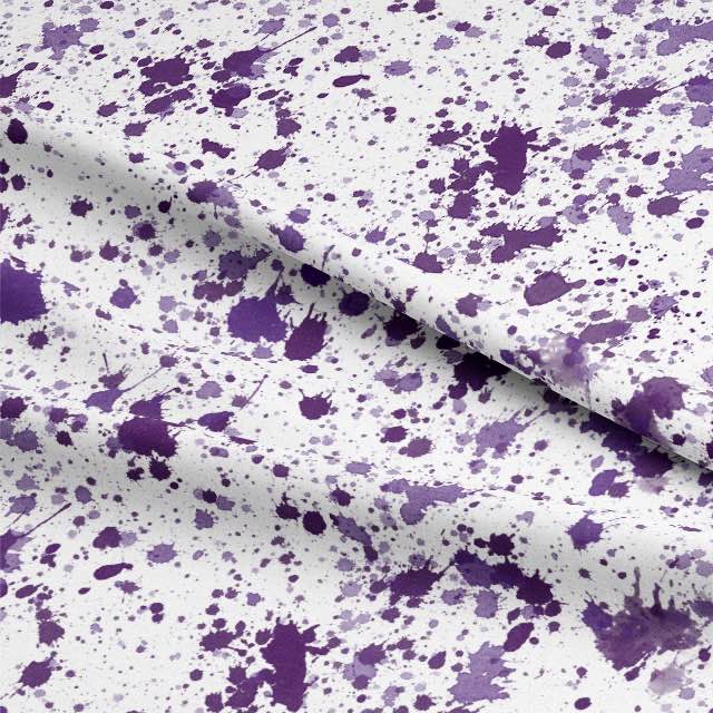 Splash Cotton Curtain Fabric - Purple